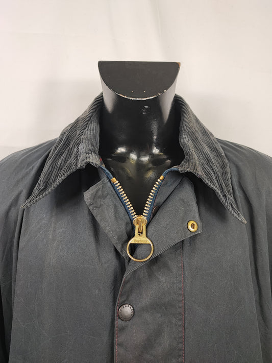 Barbour Giacca Border blu Vintage Uomo Cerata C50/127 cm - Man navy wax Border coat size XXL