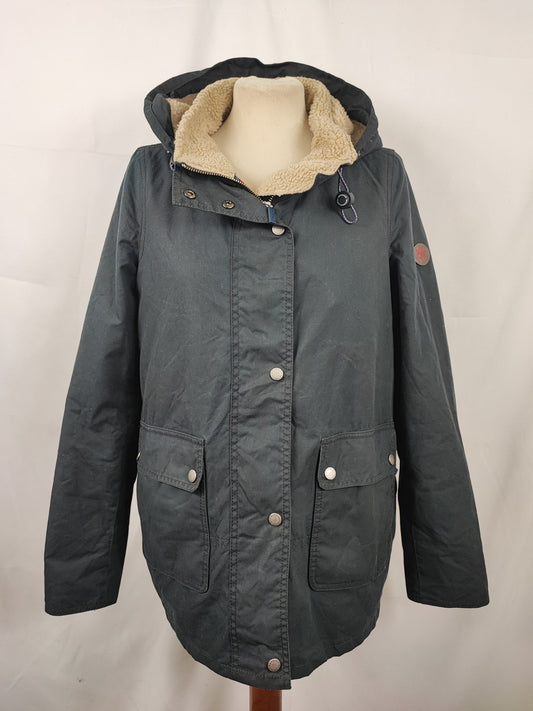 Giacca Barbour blu Donna Medium UK14 -Lady Crevasse Wax Jacket UK14 Size M