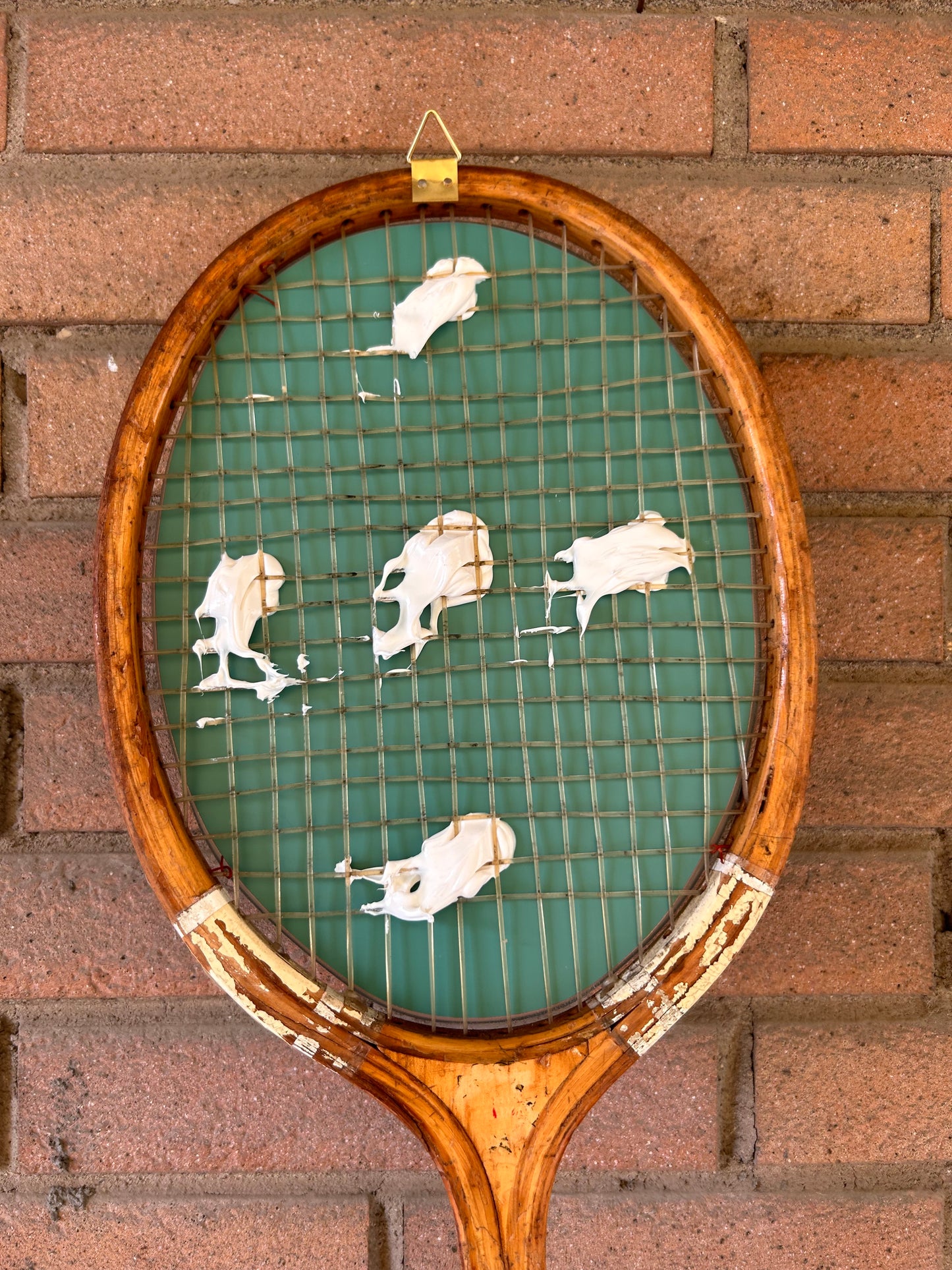 Racchetta da Tennis Vintage in Legno con Specchio- Vintage Mirror wood Racket