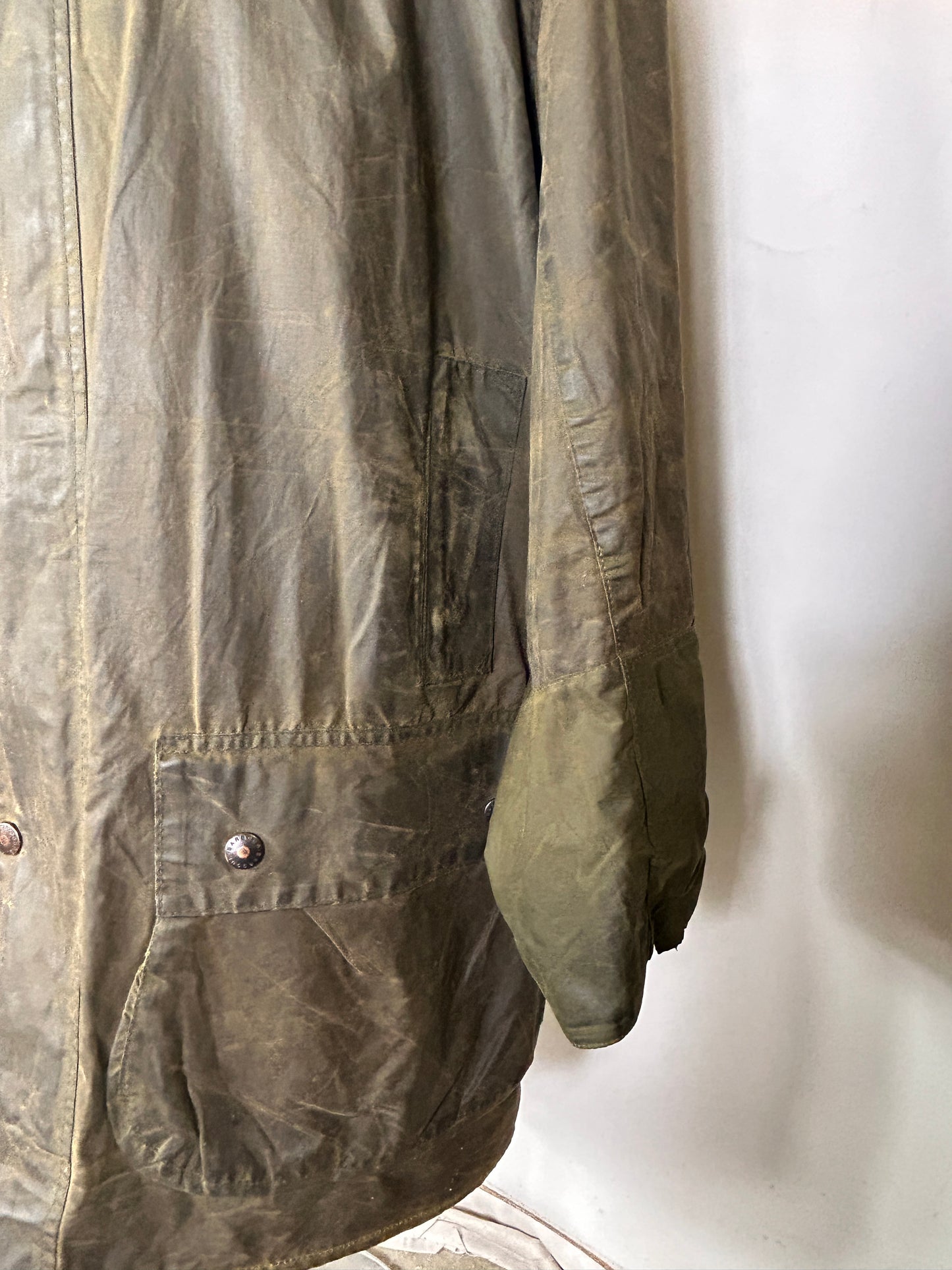 Barbour Border verde cotone Cerato C42/107 cm Green Border Coat Size Large tg. 52 ita
