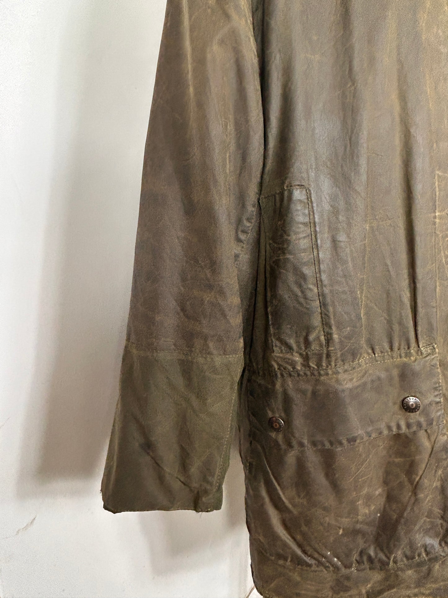 Barbour Border verde cotone Cerato C42/107 cm Green Border Coat Size Large tg. 52 ita