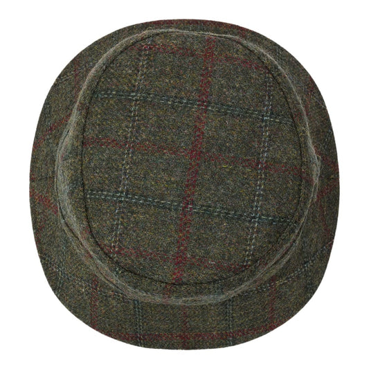 Cappello in lana verde scuro alla pescatora in Tweed - Wool Army Green Tweed Bucket Hat