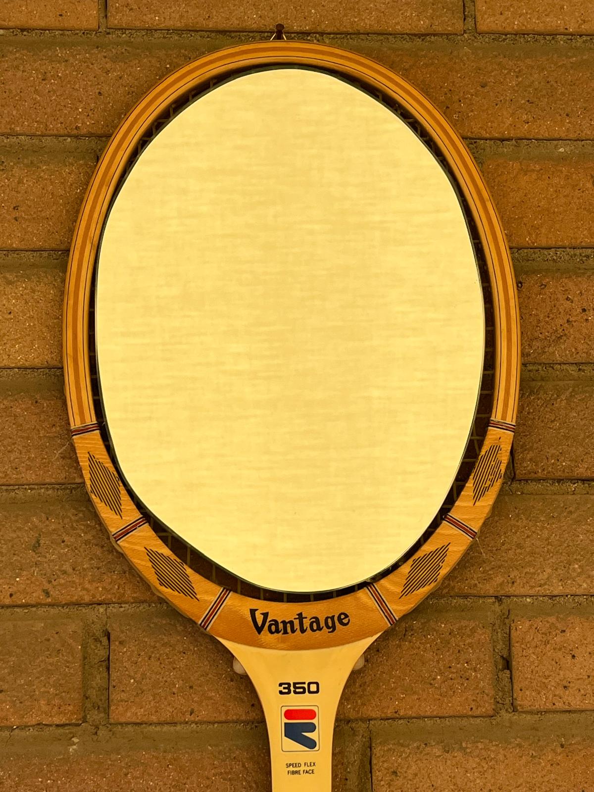 Racchetta Vintage in Legno Vantage 350 con Specchio- Vintage Mirror tennis wood Racket