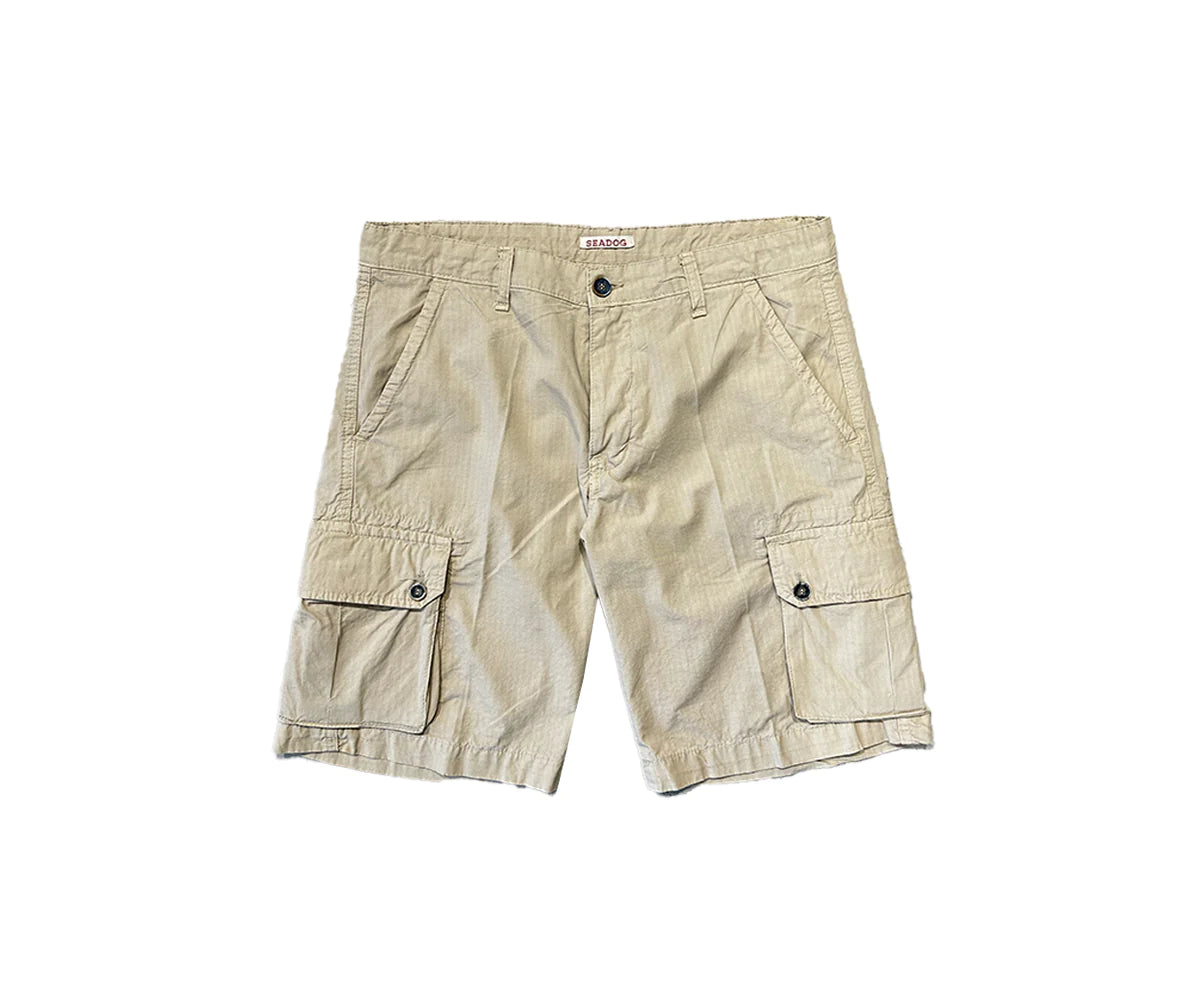 Cargo Short in cotone beige by Seadog 1990
