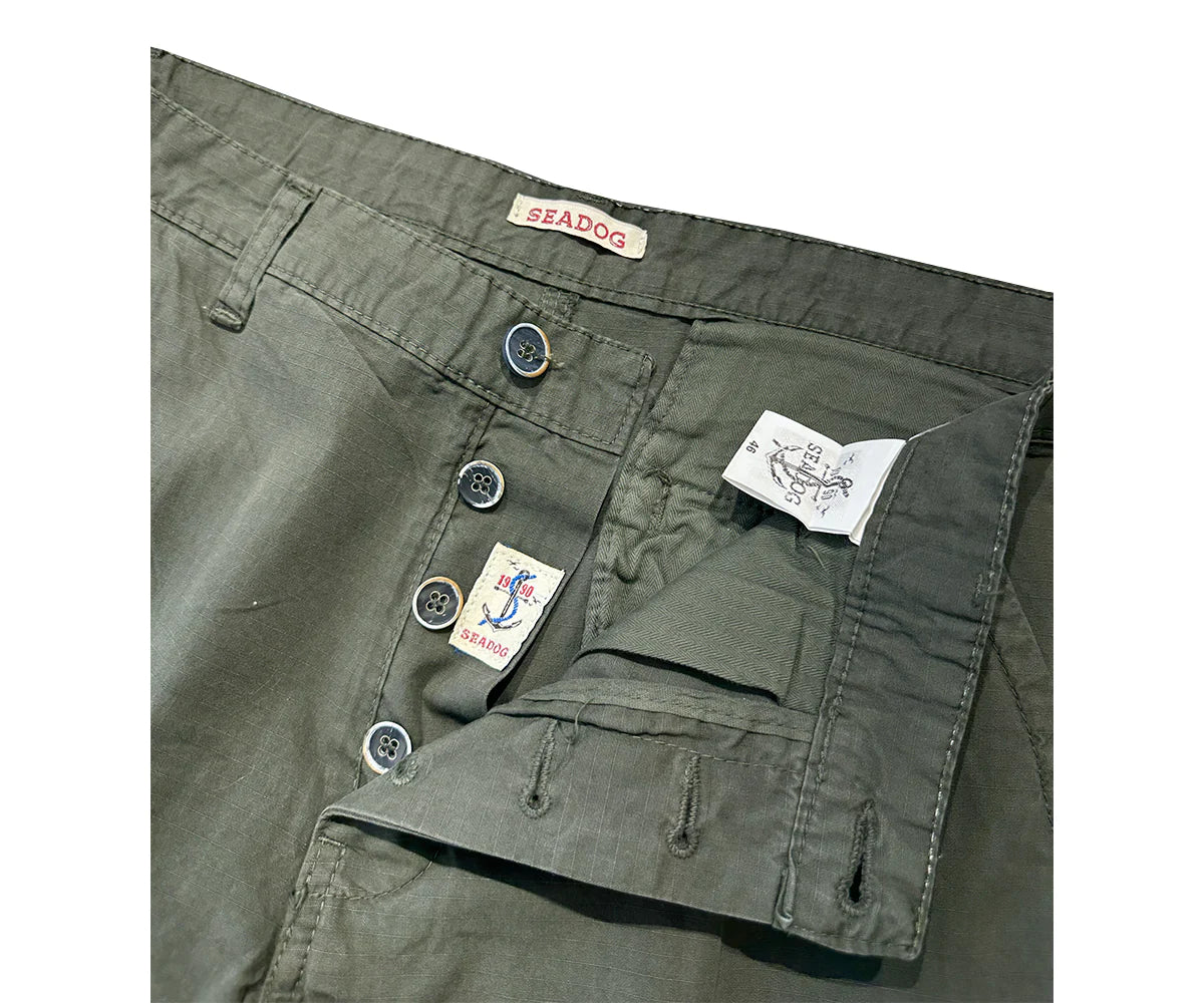 Cargo Short in cotone verde militare by Seadog 1990