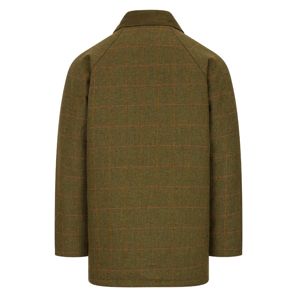 Giaccone nuovo da uomo imbottito e impermeabile in tweed verde scuro in lana Man Derby Tweed Barlaston Jacket