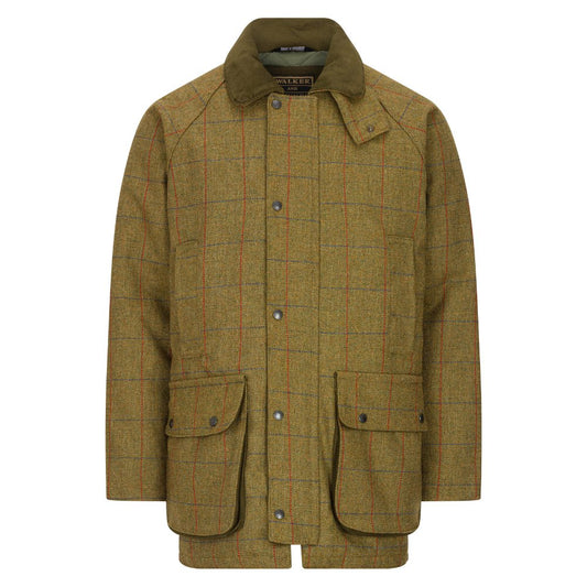Giaccone nuovo da uomo imbottito e impermeabile in tweed verde foresta in lana Man Derby Tweed Barlaston Jacket