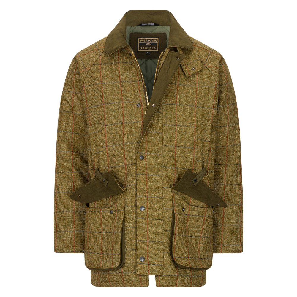 Giaccone nuovo da uomo imbottito e impermeabile in tweed verde foresta in lana Man Derby Tweed Barlaston Jacket