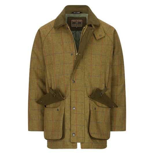Giaccone nuovo da uomo imbottito e impermeabile in tweed verde foresta in lana Man Derby Tweed Barlaston Jacket