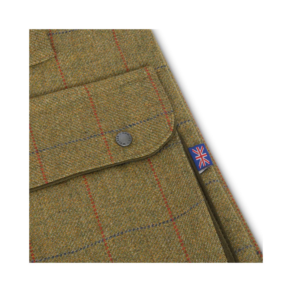 Giaccone nuovo da uomo imbottito e impermeabile in tweed verde foresta in lana Man Derby Tweed Barlaston Jacket