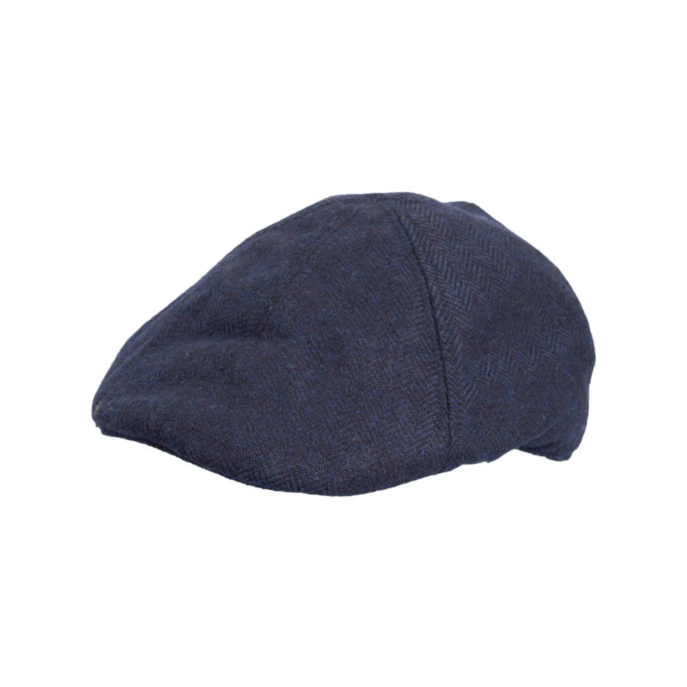 Coppola nuova inglese in lana a 6 spicchi blu spigato 6panel Wool Duckbill English cap