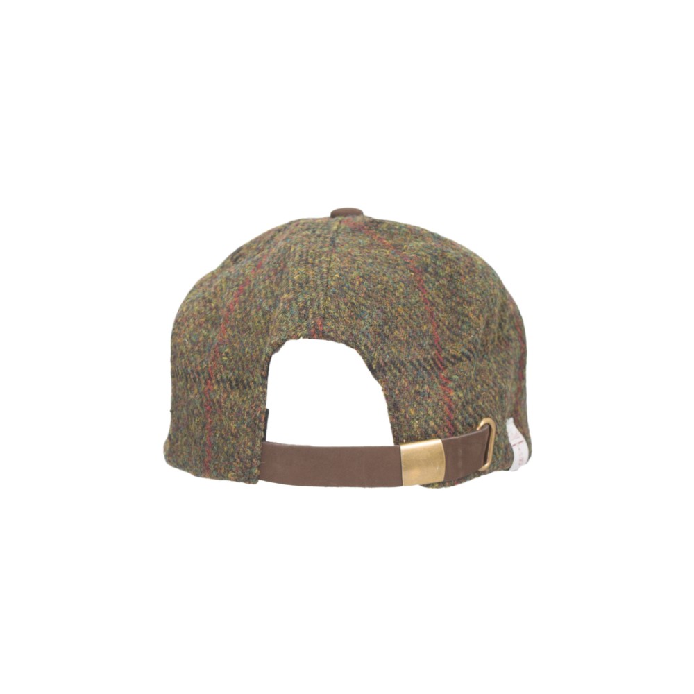 Baseball Cap nuova inglese in Harris Tweed verde scura taglia unica
