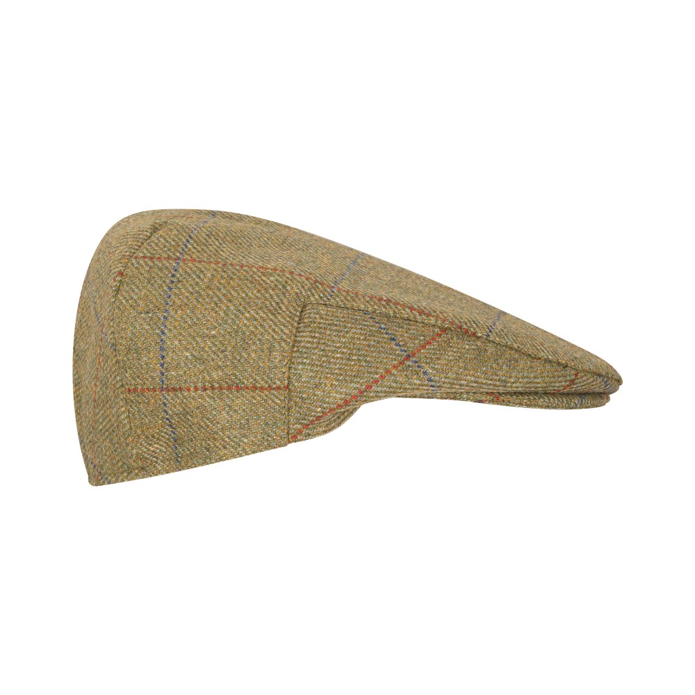 Coppola in Tweed lana verde impermeabile - New Cambridge Wool Forest Green Tweed Cap Flat