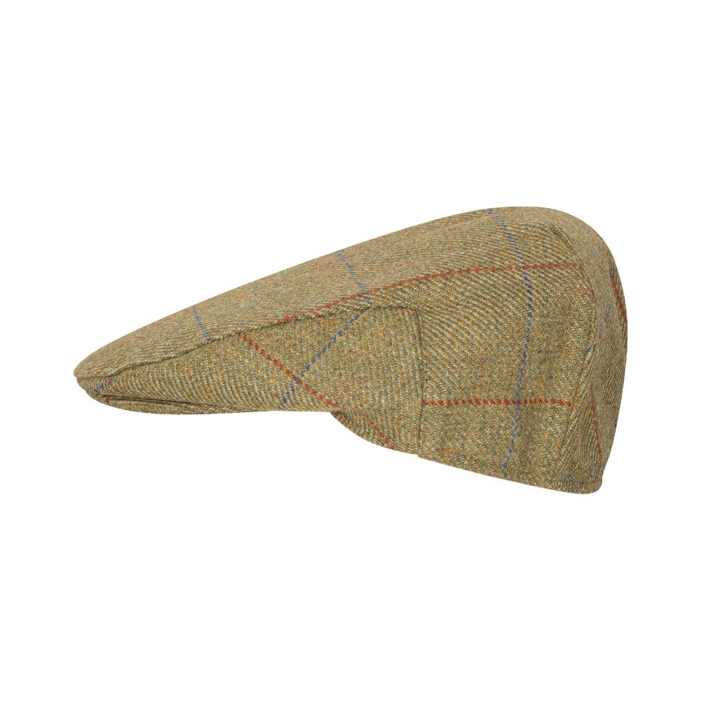 Coppola in Tweed lana verde impermeabile - New Cambridge Wool Forest Green Tweed Cap Flat