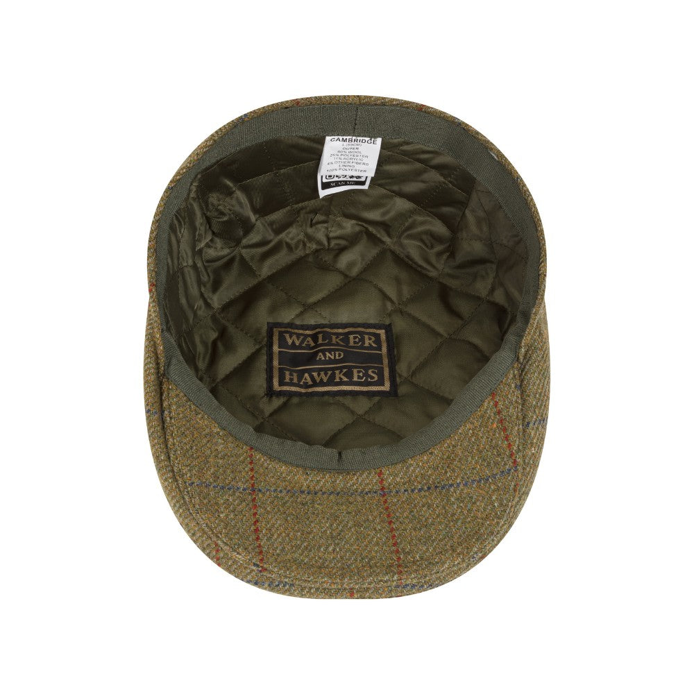 Coppola in Tweed lana verde impermeabile - New Cambridge Wool Forest Green Tweed Cap Flat