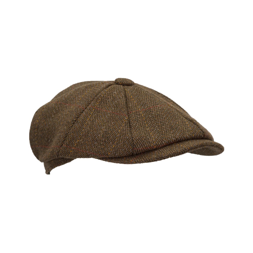 Coppola nuova inglese in tweed a otto spicchi marrone 8panel Charlie Baker Boy Tweed cap