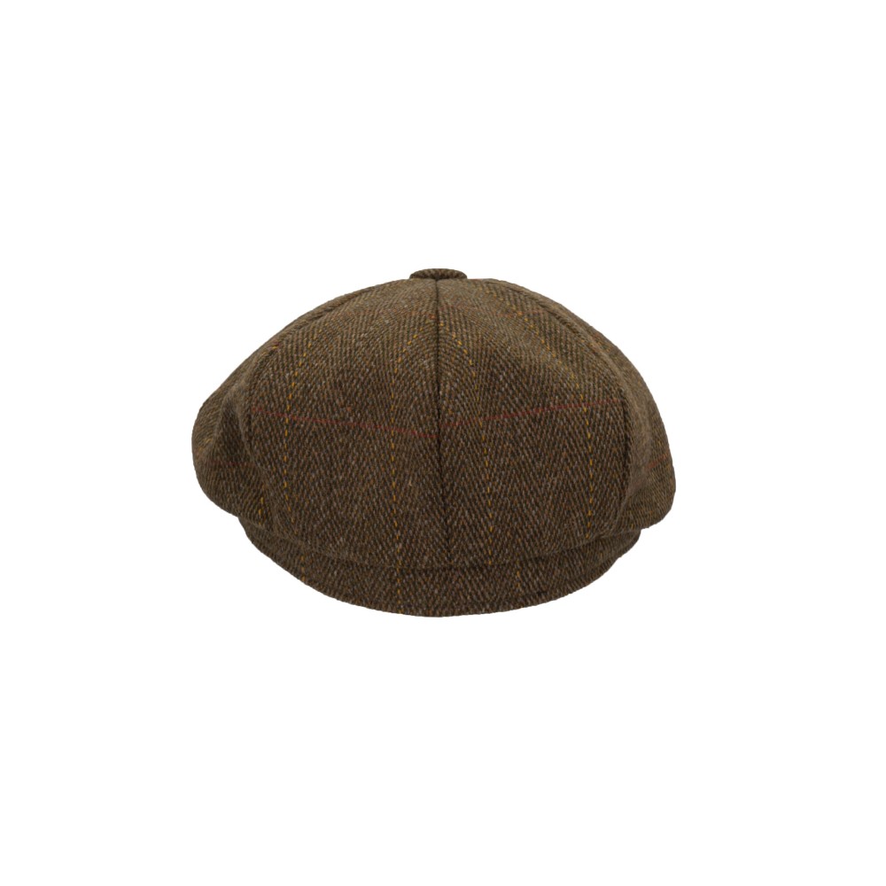 Coppola nuova inglese in tweed a otto spicchi marrone 8panel Charlie Baker Boy Tweed cap