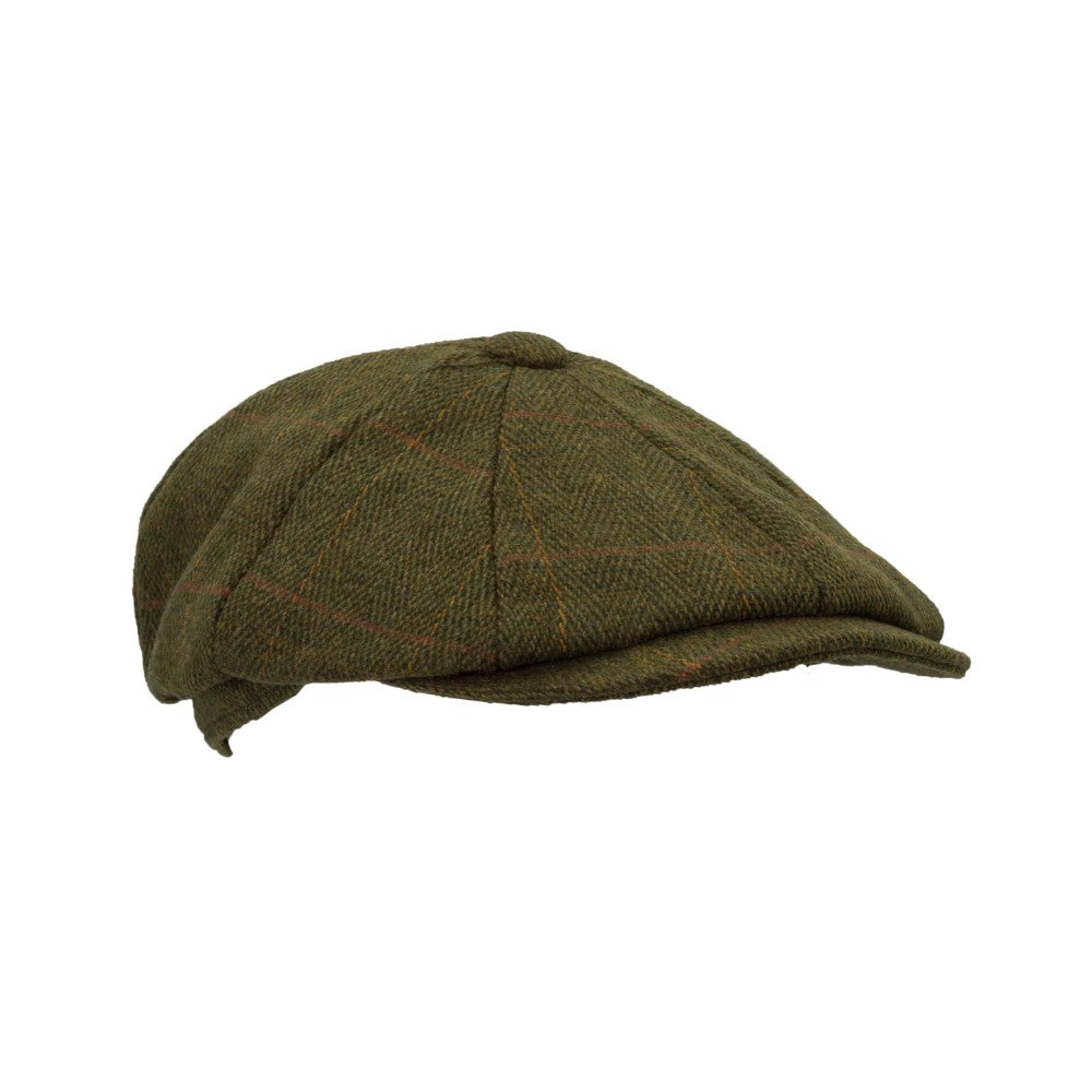 Coppola nuova inglese in tweed a otto spicchi verde scuro 8 panel Charlie Baker Boy Tweed cap