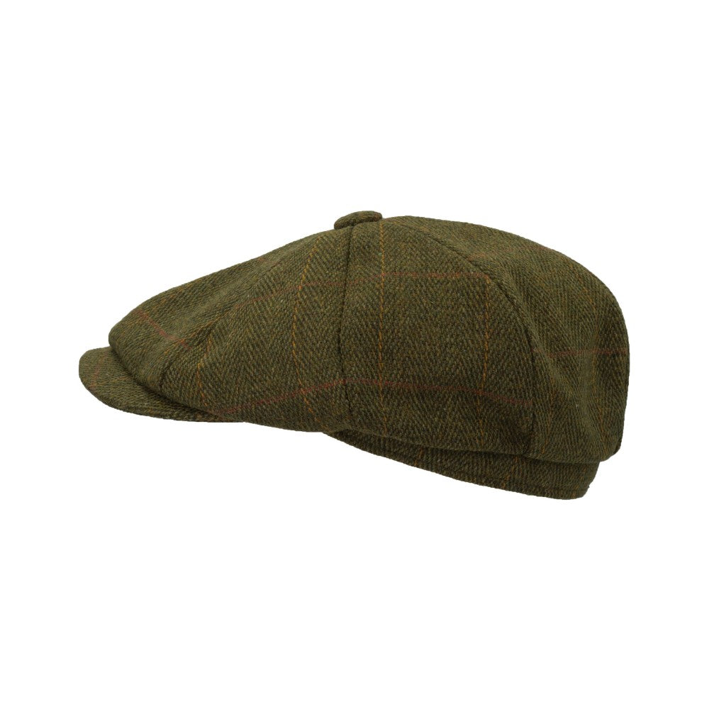 Coppola nuova inglese in tweed a otto spicchi verde scuro 8 panel Charlie Baker Boy Tweed cap