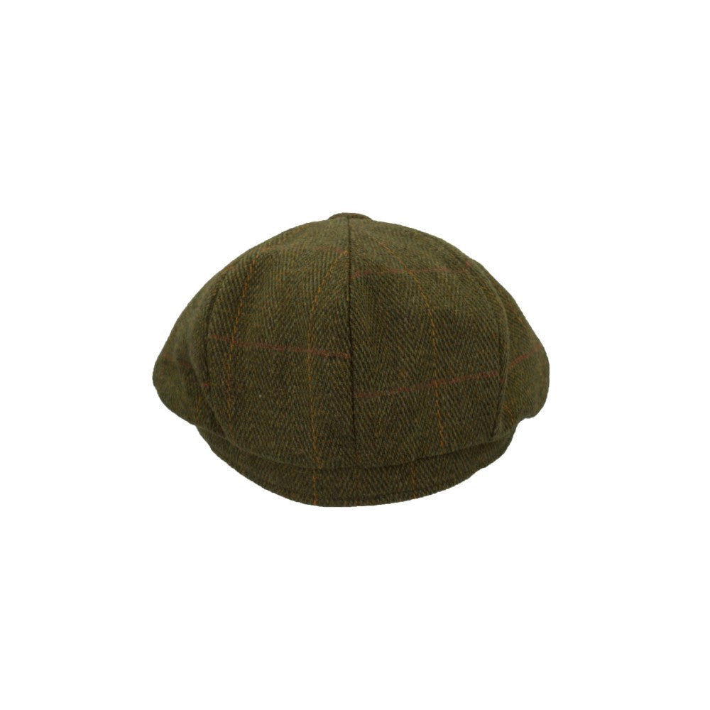 Coppola nuova inglese in tweed a otto spicchi verde scuro 8 panel Charlie Baker Boy Tweed cap