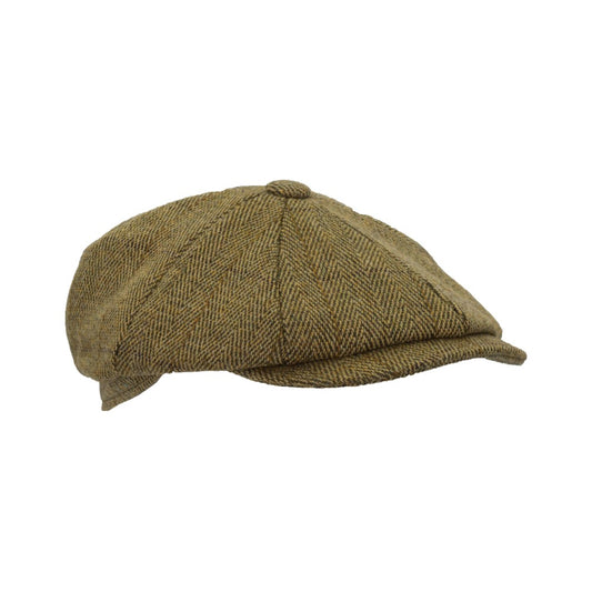 Coppola nuova inglese in tweed a otto spicchi verde chiaro 8panel Charlie Baker Boy Tweed cap