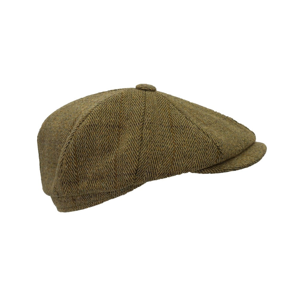 Coppola nuova inglese in tweed a otto spicchi verde chiaro 8panel Charlie Baker Boy Tweed cap