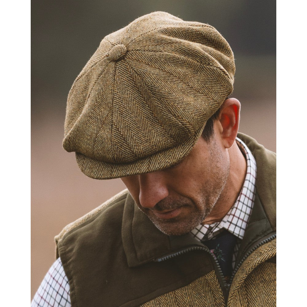 Coppola nuova inglese in tweed a otto spicchi verde chiaro 8panel Charlie Baker Boy Tweed cap