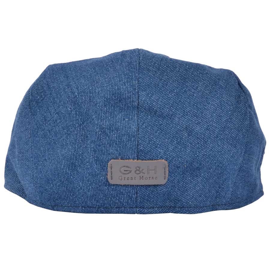 Coppola nuova inglese blu chiara in cotone - New Light blue denim Flat Cap