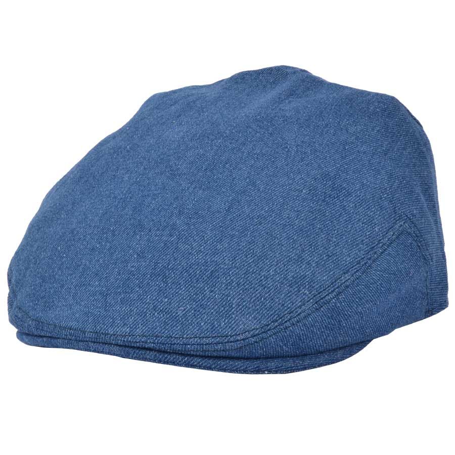 Coppola nuova inglese blu chiara in cotone - New Light blue denim Flat Cap