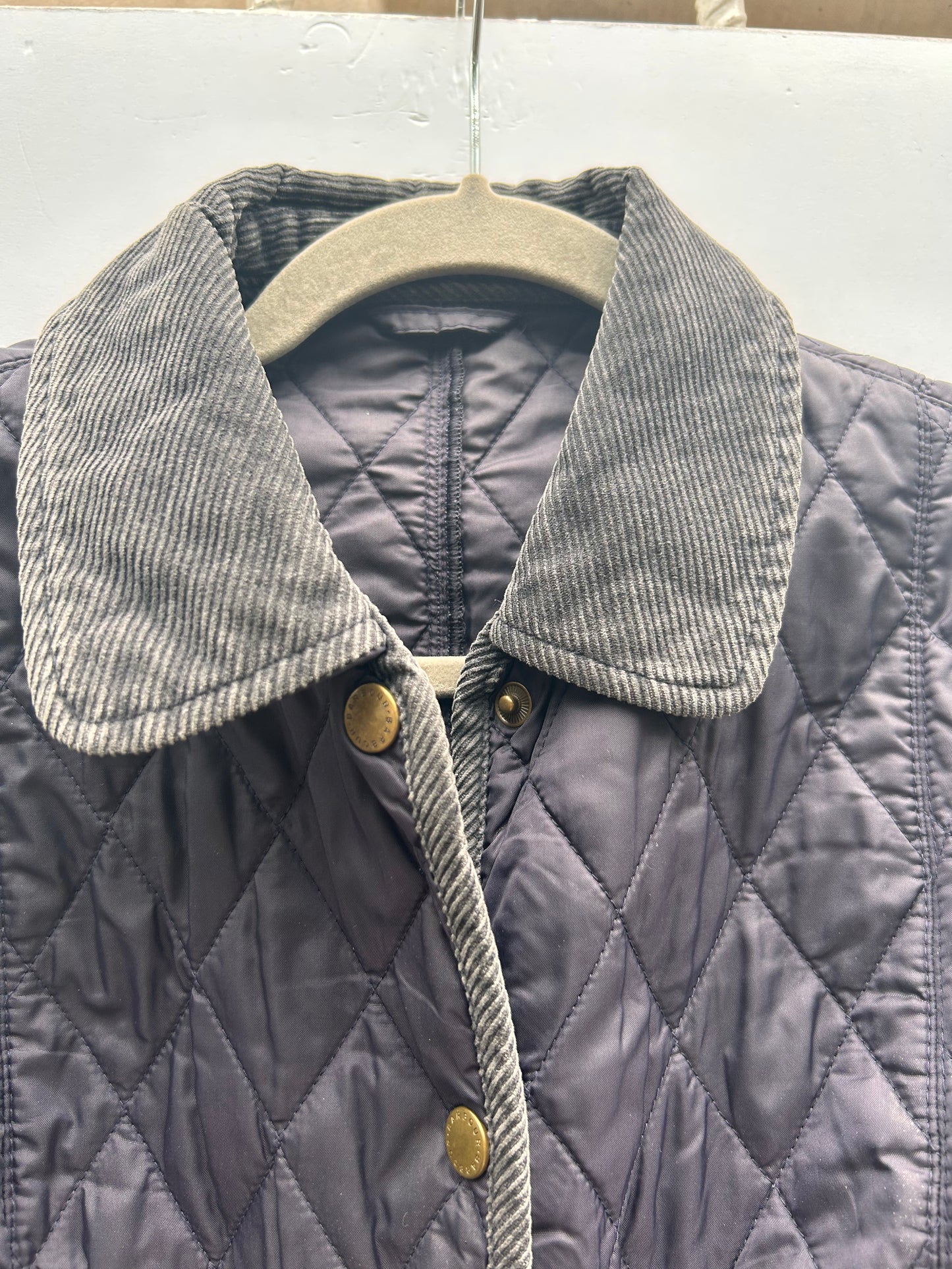 Giacca a vento Barbour Donna blu Uk12 Quilted Navy lady jacket size M