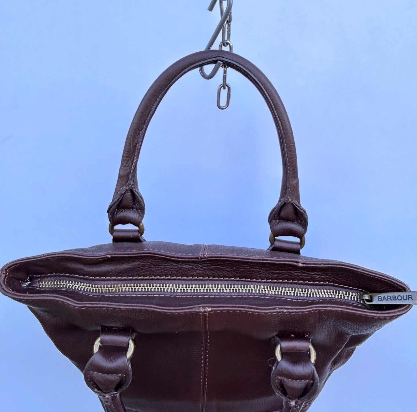 Borsa Barbour In Pelle Marrone - Brown Leather Small Shoulder Bag
