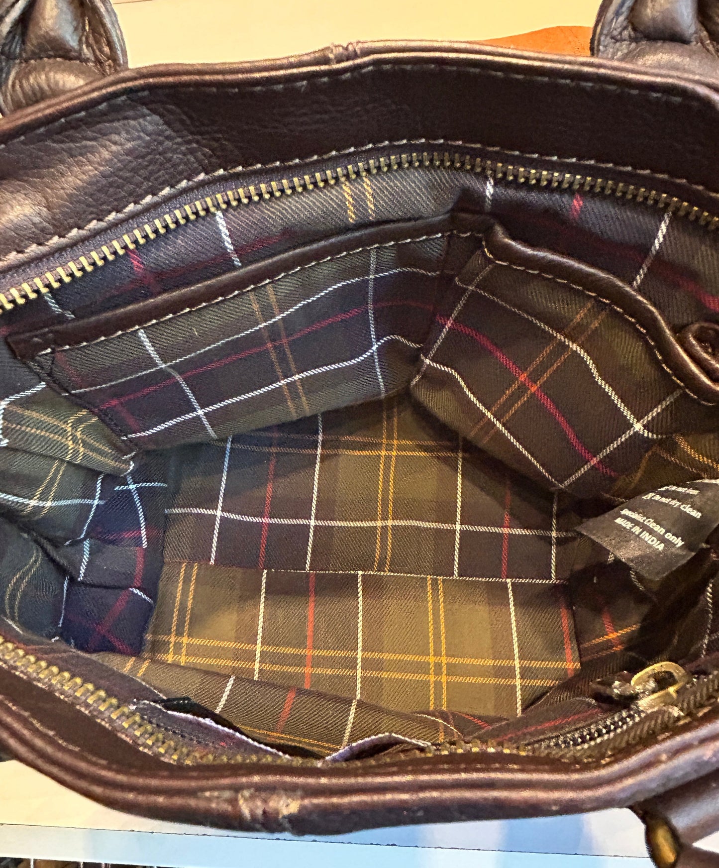 Borsa Barbour In Pelle Marrone - Brown Leather Small Shoulder Bag