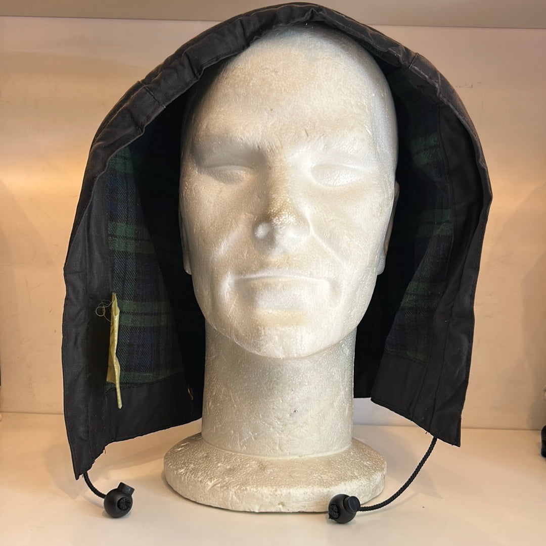 Cappuccio nero vintage Barbour cerato Taglia Unica - Black Waxed Hood
