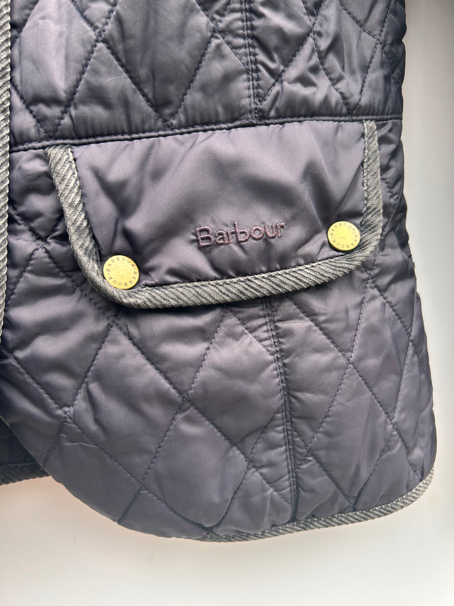 Giacca a vento Barbour Donna blu Uk12 Quilted Navy lady jacket size M