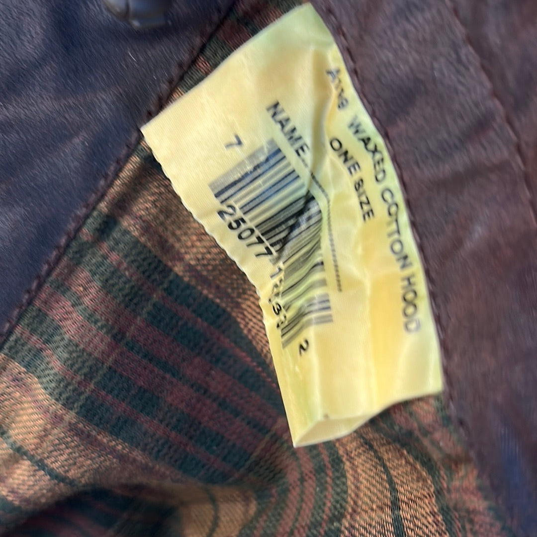 Cappuccio Marrone Barbour cerato Taglia Unica -Brown Waxed Hood