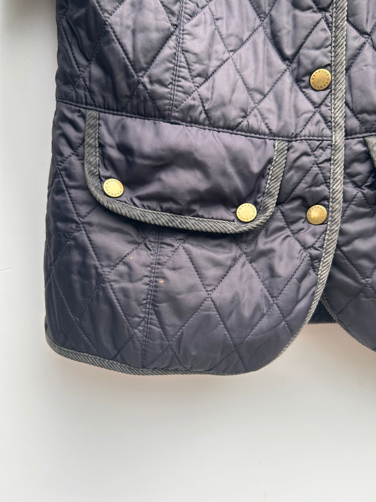 Giacca a vento Barbour Donna blu Uk12 Quilted Navy lady jacket size M