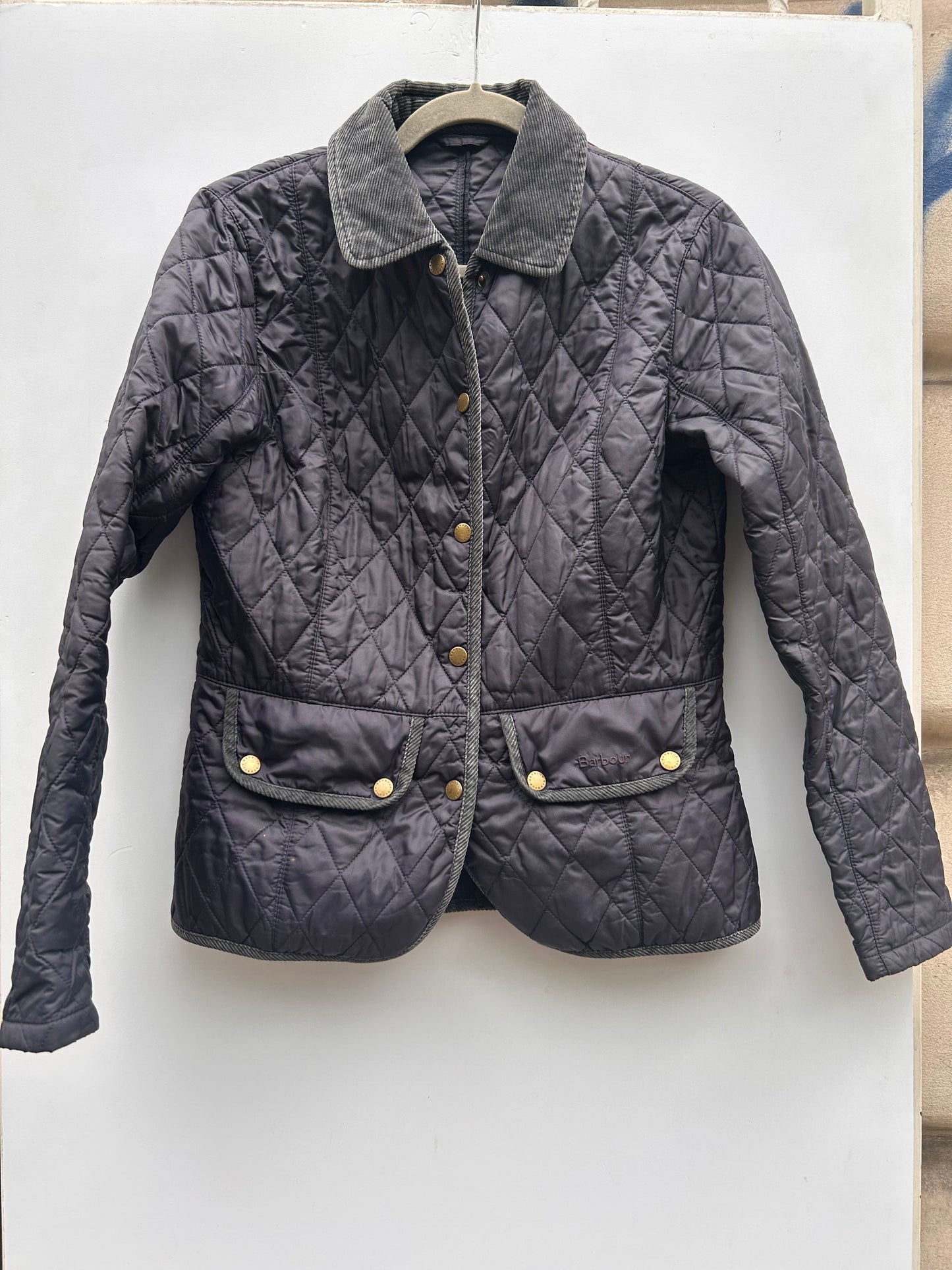 Giacca a vento Barbour Donna blu Uk12 Quilted Navy lady jacket size M