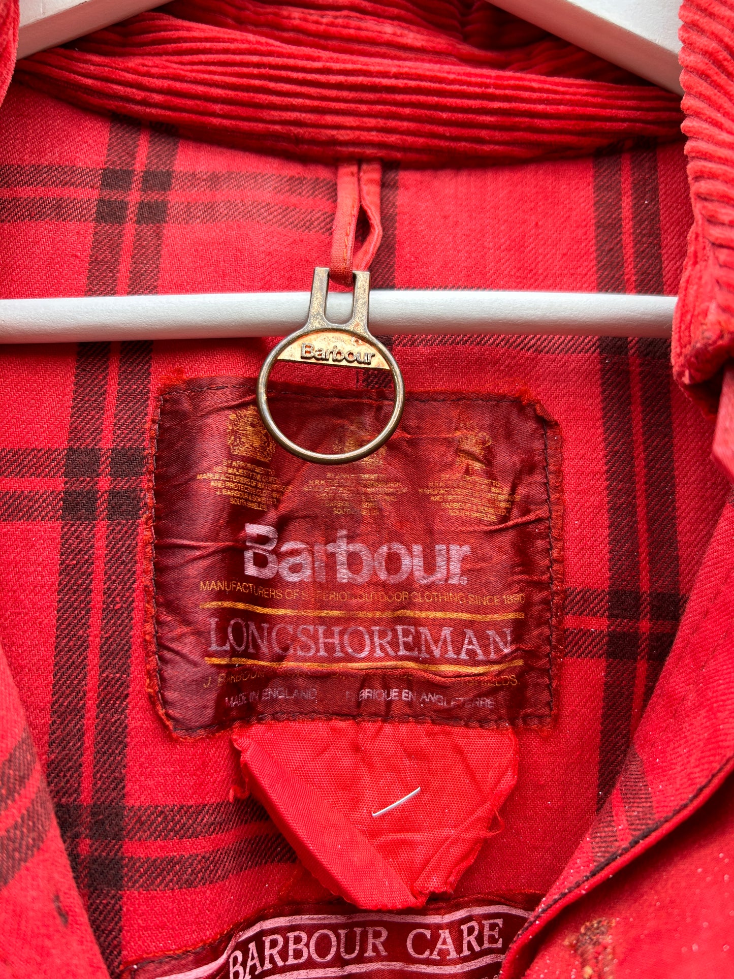 RARO Barbour Longshoreman Custom XL- Rare Vintage Red Longshoreman