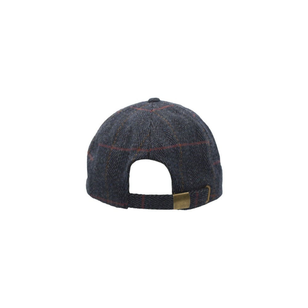 Baseball Cap nuova inglese in tweed in lana blu notte taglia unica