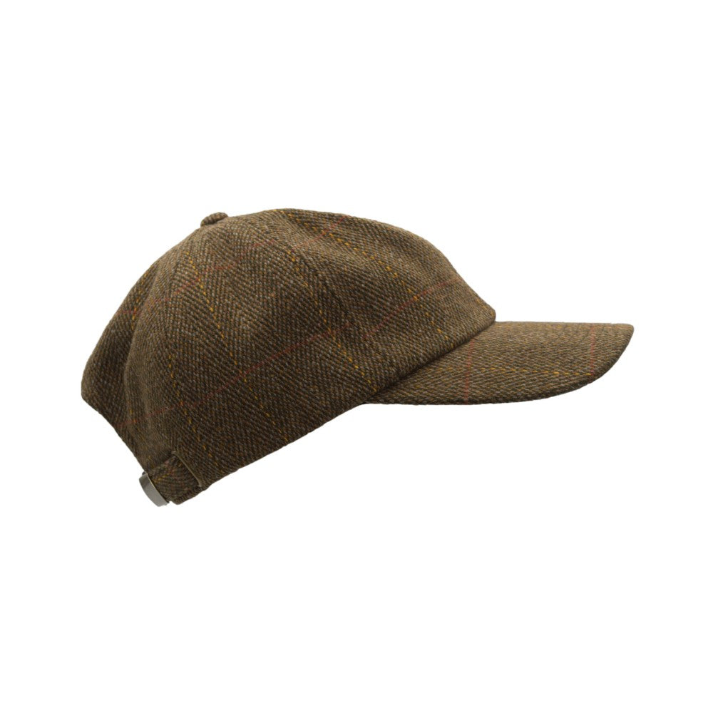 Baseball Cap nuova inglese in tweed in lana marrone taglia unica