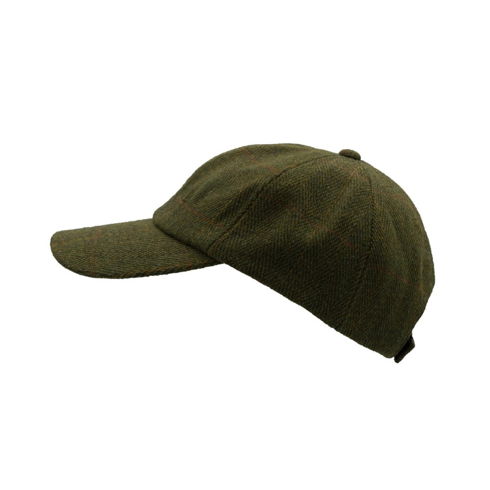 Baseball Cap nuova in tweed in lana inglese verde scuro taglia unica