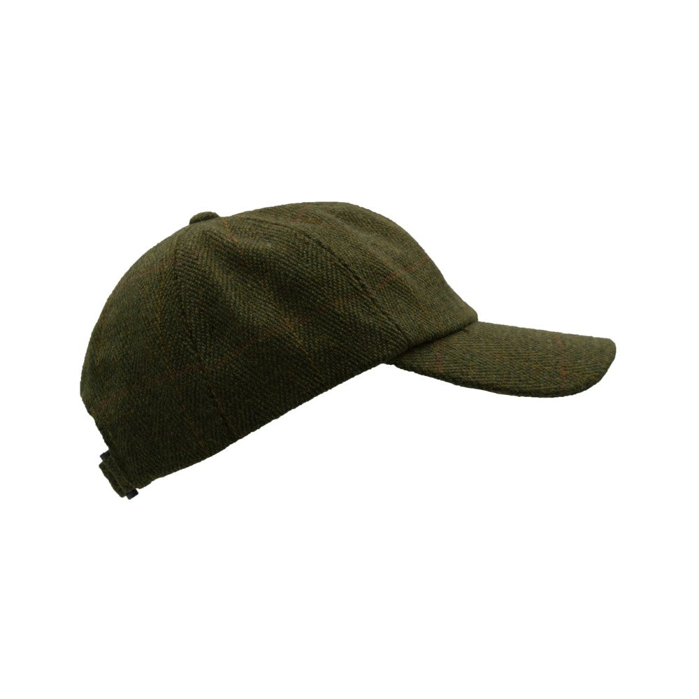 Baseball Cap nuova in tweed in lana inglese verde scuro taglia unica