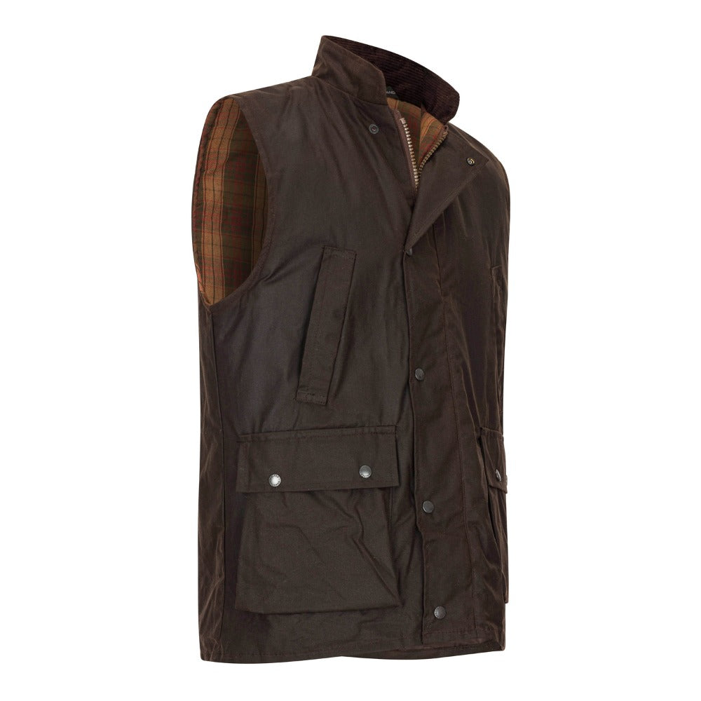 Gilet nuovo da uomo cerato inglese colore marrone - Man Wax Brown Gilet