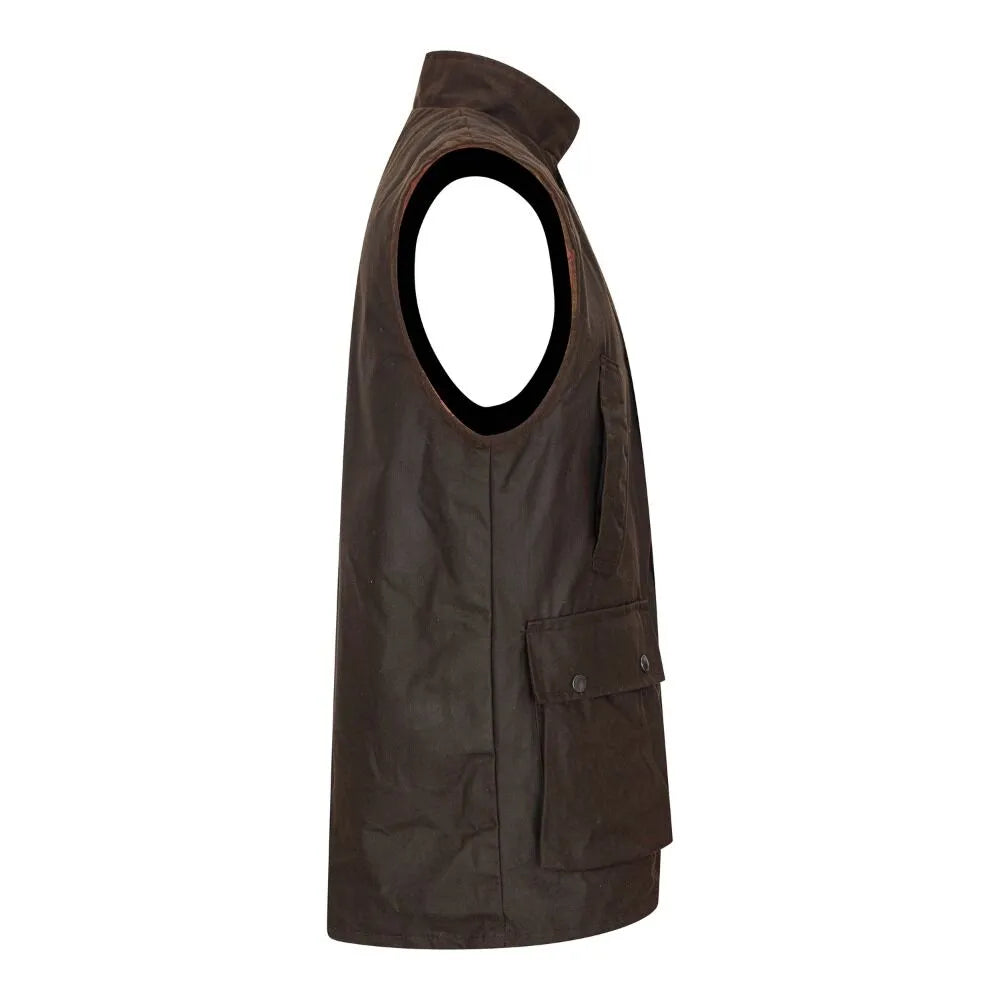 Gilet nuovo da uomo cerato inglese colore marrone - Man Wax Brown Gilet