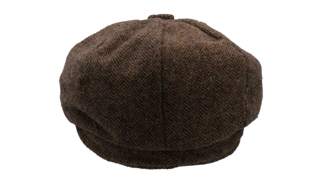 Coppola nuova inglese Marrone Baker Boy in lana - New Marrone Wool Baker Boy Cap