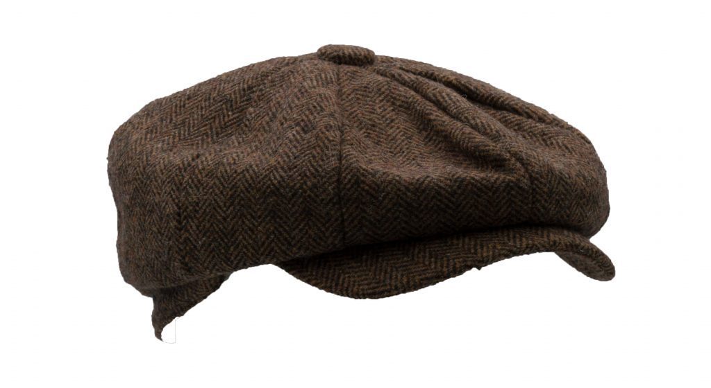 Coppola nuova inglese Marrone Baker Boy in lana - New Marrone Wool Baker Boy Cap
