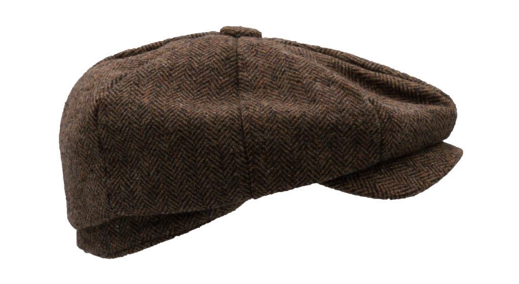 Coppola nuova inglese Marrone Baker Boy in lana - New Marrone Wool Baker Boy Cap