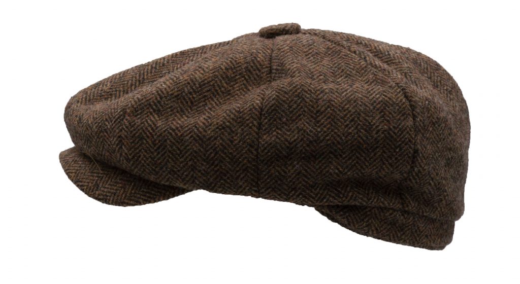 Coppola nuova inglese Marrone Baker Boy in lana - New Marrone Wool Baker Boy Cap