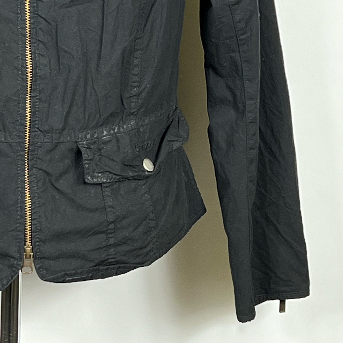 Giacca Barbour corta nera donna UK14 Tg. 44 Short Lady Calgary Black Jacket UK14