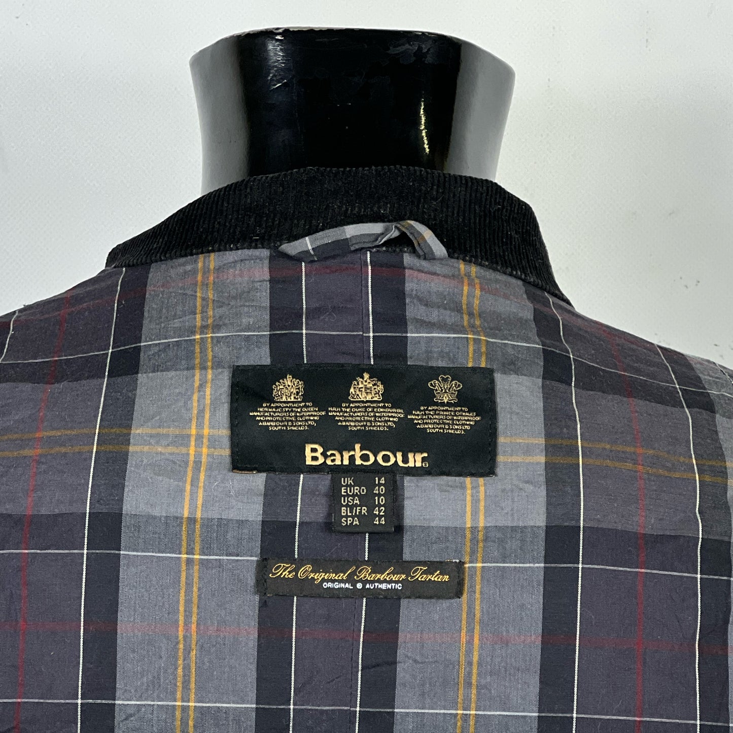 Giacca Barbour corta nera donna UK14 Tg. 44 Short Lady Calgary Black Jacket UK14